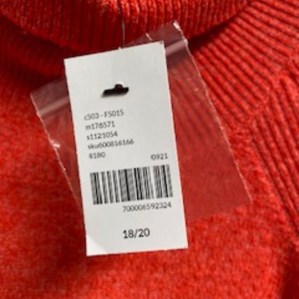 Lane Bryant Sweater Oversized Orange Long Sleeve Button Accent NWT Size 18/20